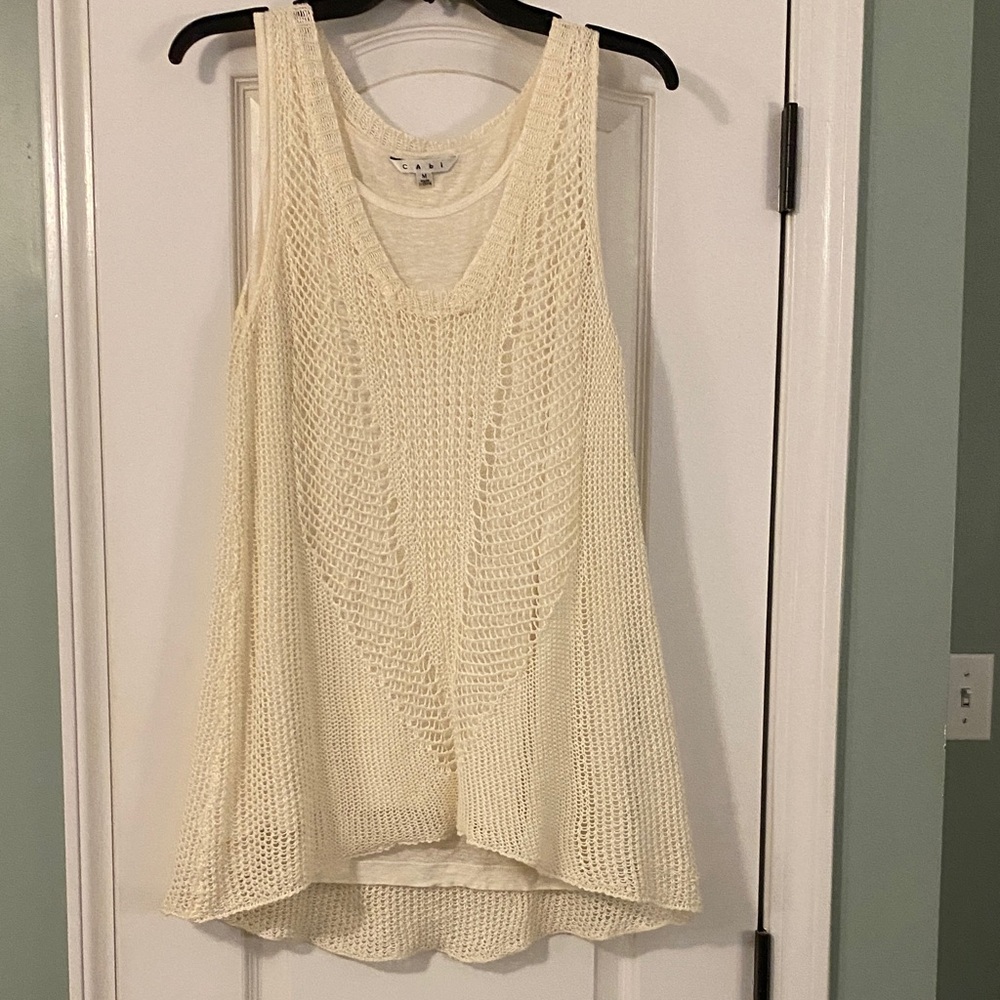 CAbi Ivory Knit Tank Top